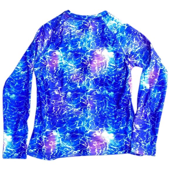 Davena rashguard purple blue swim top size Small S built-in bra nwt - Picture 4 of 8